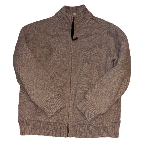 Ll Bean 100% Wool Men’s flannel Lined Sweater Jacket Size Large - Picture 1 of 6